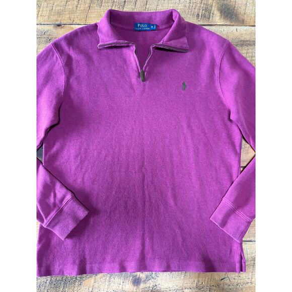 Mens Polo Ralph Lauren Mauve 1/4 Zip Long Sleeve Sweatshirt Pullover Size M - Picture 4 of 6